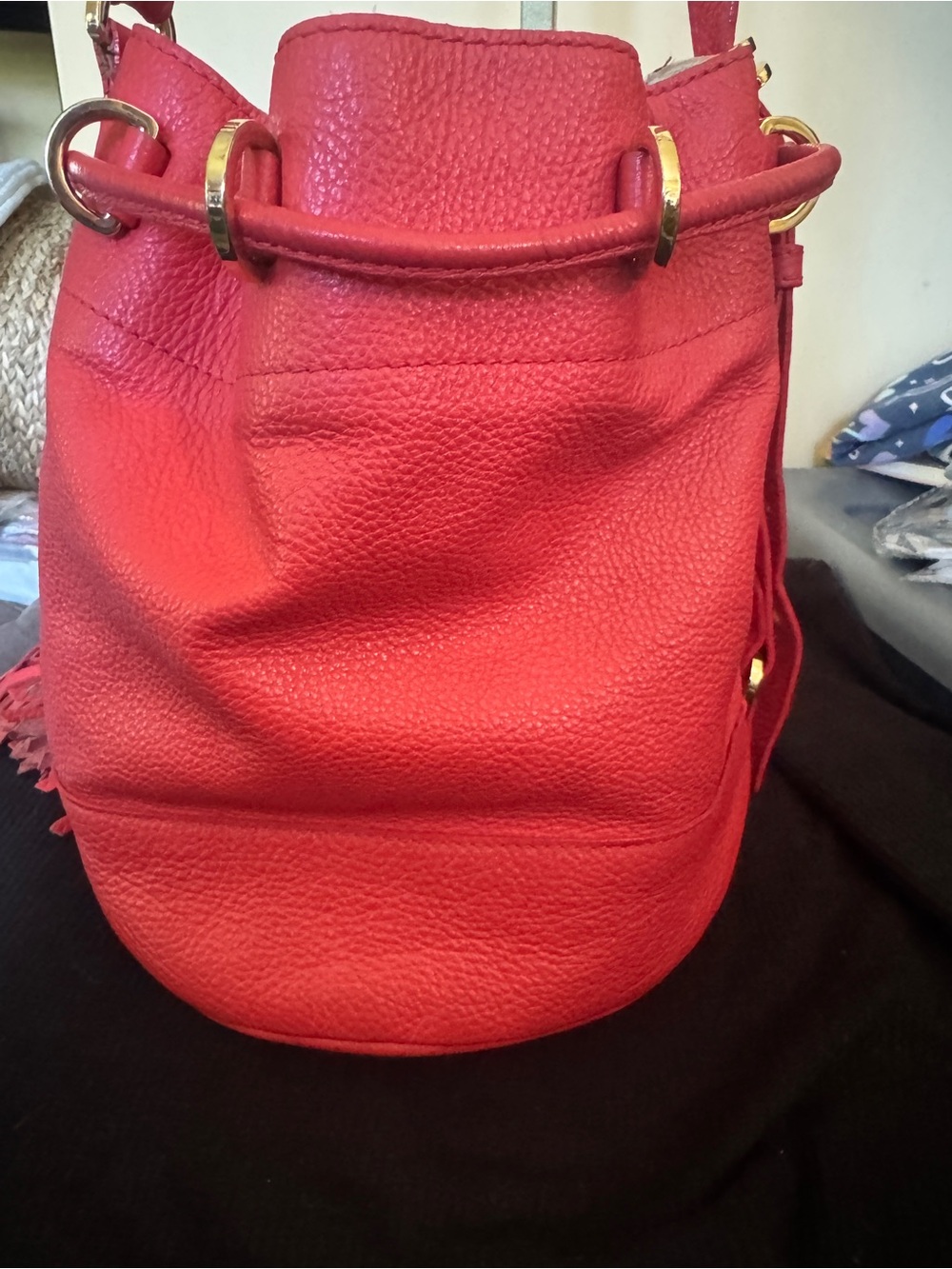See by Chloé Vicky Small Bucket Bag - Coral Leather - Rare! - Picture 2 of 14